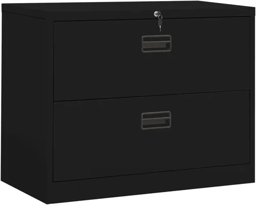 Miniatura 24 de Archivador de metal de 2 cajones, archivador de acero para oficina con cerradura para el hogar y la oficina, 35.4 x 18.1 x 28.5 pulgadas (blanco)