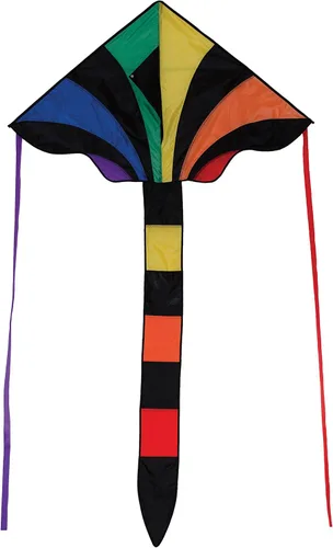 In the Breeze 2903 Rainbow Sparkler 46 pulgadas Fly-Hi Delta Kite-Single Line
