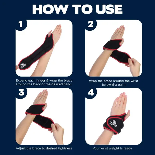 Miniatura 4 de Comfecto Wrist Weights with Thumb Loops Lock, 1lb*2 2lbs*2 for Running, Strength Training, Walking, Exercises, Gym, Cardio, Men, Women Rosa