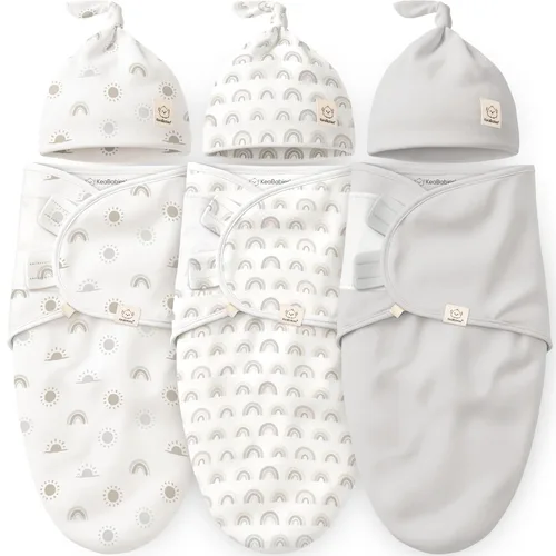 Miniatura 16 de KeaBabies Paquete de 3 mantas envolventes para recién nacidos, niñas, niños con gorros - Sacos de dormir suaves y orgánicos para bebés, juego