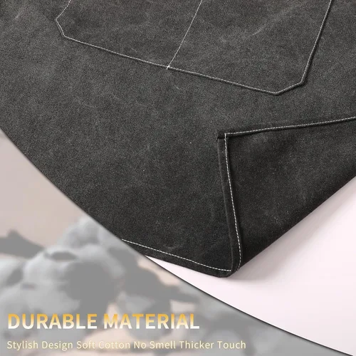 Miniatura 6 de Tosewever - Delantal de lona con espalda cruzada de chef de algodón para hombres y mujeres con bolsillos grandes Negro