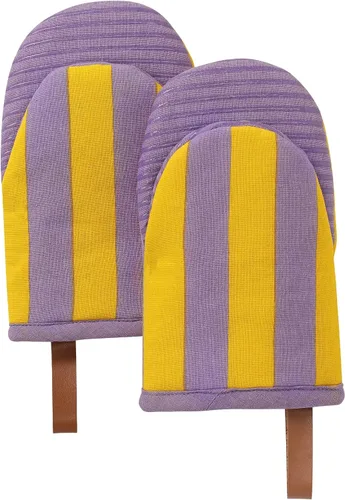 Miniatura 14 de Folkulture Mini guantes de horno resistentes al calor (5.75 x 9) Juego de 2 guantes cortos para horno con lazo para colgar, guantes de horno