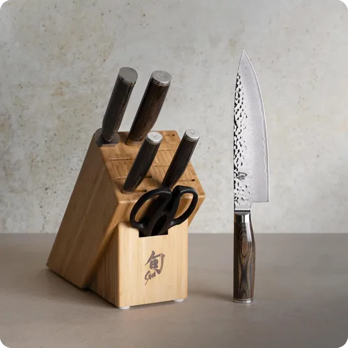 Miniatura 2 de Shun Premier - Juego de bloques esenciales de 7 piezas, incluye chef de 8 pulgadas, pelado de 4 pulgadas, utilidad de 6.5 pulgadas, cuchillos de pan