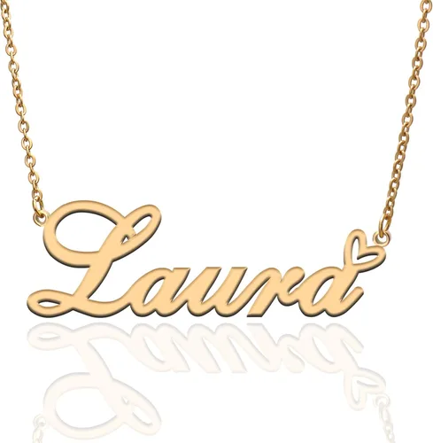 Collar con nombre personalizado personalizado con dije con nombre chapado en corazón para mujer, collar de moda personal el mejor regalo para niña,