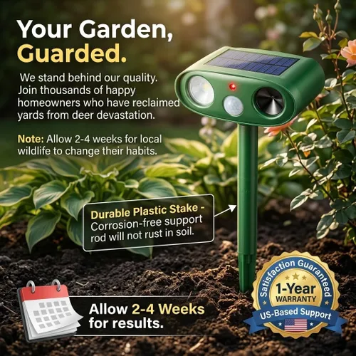 Miniatura 8 de 2026 4Pack Sonic Fortress Pro Deer Repellent Outdoor Solar Ultrasonic Animal Repellent with Motion Sensor&Flash Light, IP65 Waterproof Squirrel
