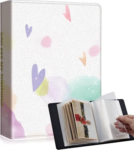 Miniatura 48 de Lindos álbumes de fotos de 4x6 pulgadas con 60 bolsillos y capacidad para 120 fotos con fuerte banda elástica, libres de ácido, a prueba de humedad