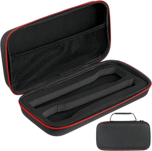 IMIKEYA Caso: Caja de almacenamiento portátil Funda de EVA dura Bolsa de transporte Dual Handheld Mic a prueba de golpes con cremallera de viaje duro