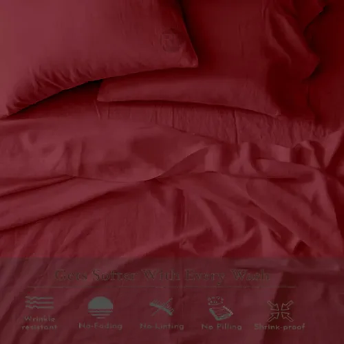 Miniatura 6 de Juego de sábanas tamaño individual, 100% microfibra suave, 3 piezas con sábana bajera y fundas de almohada, bolsillo profundo para colchones
