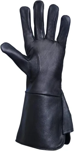 Miniatura 7 de Glamtron Guantes medievales renacentistas de piel de cordero pura guantes de guantelete para cosplay