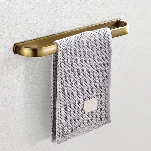 Miniatura 7 de Leyden Toallero de latón, toallero antiguo para baño, 11.81 pulgadas, colgador de barra de pared, accesorios de baño vintage