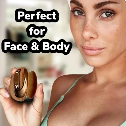 Miniatura 5 de Brocha de base Maquillaje de palma suave Kabuki Cúpula en forma de cara Cuerpo Shimmer Oil SPF Blush Bronzer Highlighter Mezcla Auto-bronceador