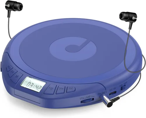 Miniatura 11 de Reproductor de CD Gueray: reproductor de CD portátil Dsicman: con auriculares para el coche con protección contra saltos y a prueba de golpes