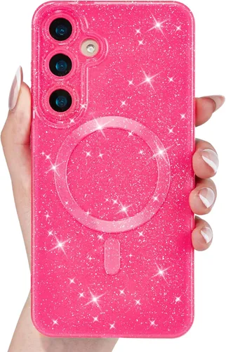 Miniatura 9 de Svanove Funda magnética con purpurina para Samsung Galaxy S22, compatible con Magsafe Cute, brillante, brillante, estética, dura y brillante