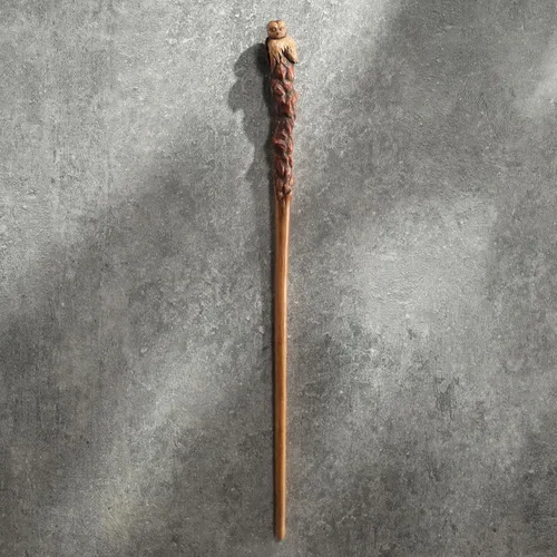 Miniatura 2 de Veronese Design 14 3/8 pulgadas Búho varita mágica resina coleccionable Wizard Prop