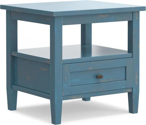 Miniatura 27 de SIMPLIHOME Warm Shaker - Mesa auxiliar de madera maciza de 20 pulgadas de ancho x 20 pulgadas de alto, color marrón carbón envejecido, mesa
