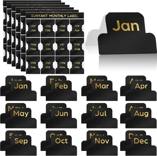 72 Piezas Pestañas Adhesivas para Planificador Mensual Etiquetas de Índice Mensual Calcomanías Decorativas de Etiquetas de Calendario para Oficina