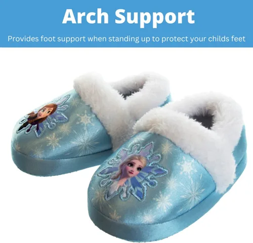 Miniatura 3 de Disney Frozen Elsa and Anna Girls Slippers - Plush Non-Slip Comfy Fluffy Lightweight Warm Comfort Soft Aline Indoor House Slippers