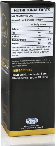 Miniatura 3 de Gotas de minerales traza (200 porciones) (sin sabor) – 74 minerales traza de ácido fúlvico puro húmico y puro – Concentrado, a base de plantas
