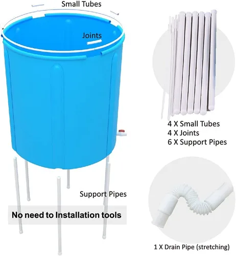 Miniatura 6 de Bañera de plástico portátil, 28 x 28 pulgadas, bañera de baño de hielo no inflable, bañera de hidromasaje plegable para adultos, espuma térmica