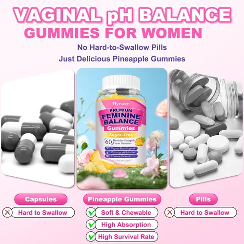 Miniatura 9 de Gomitas de equilibrio femenino para mujer, gomitas de equilibrio de pH que apoyan la flora vaginal, la salud intestinal y el sistema inmunológico