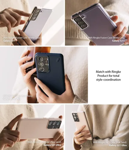 Miniatura 5 de Ringke Estilo de cámara compatible con Samsung Galaxy S21 Protector de lente de cámara - Negro