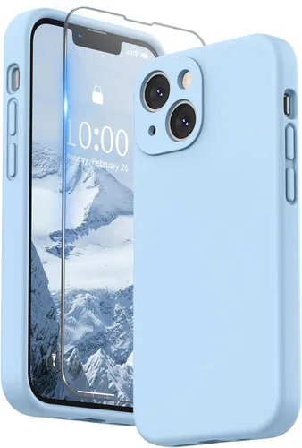 Miniatura 29 de SURPHY Funda compatible con iPhone 13 Mini con protector de pantalla, (protección de cámara y forro de microfibra suave), funda de silicona líquida