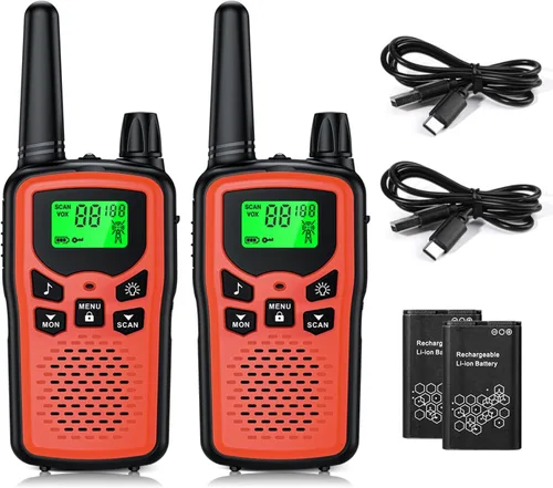 Miniatura 9 de Walkie talkies recargables para adultos walkie talkies de largo alcance, 22 canales FRS de 2 vías radios Walky Talky con linterna LED para escalada