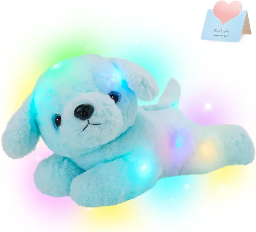 Miniatura 15 de Glow Guards - Cachorro de peluche azul, de 15 pulgadas, musical, suave, con luces ledes nocturnas, para Navidad, Día del Niño y cumpleaños.