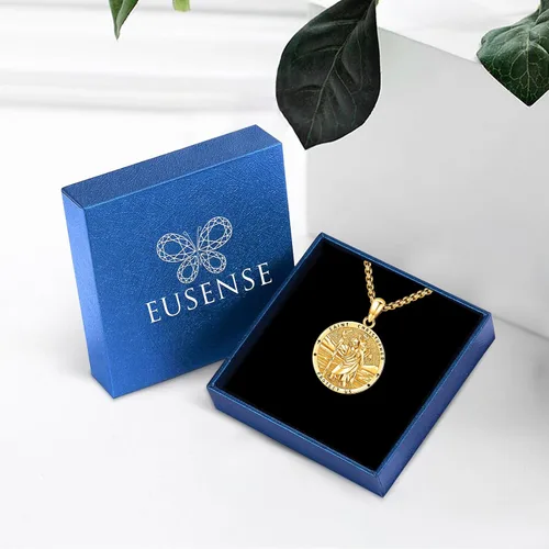 Miniatura 191 de Eusense Saint Necklace Sterling Silver 925 Protection Jewelry for Men Women Patron St Medals Amulet Pendant