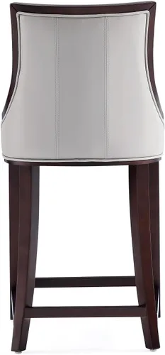 Miniatura 8 de Manhattan Comfort Fifth Avenue Taburetes de mostrador de piel sintética con costuras de diseño rectangular, acolchado de espuma y marco de madera