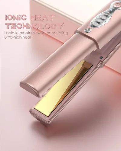 Miniatura 2 de Plancha de pelo inalámbrica, mini plancha plana portátil para viajes, alisador y rizador de pelo de titanio recargable por USB 2 en 1, 3 ajustes