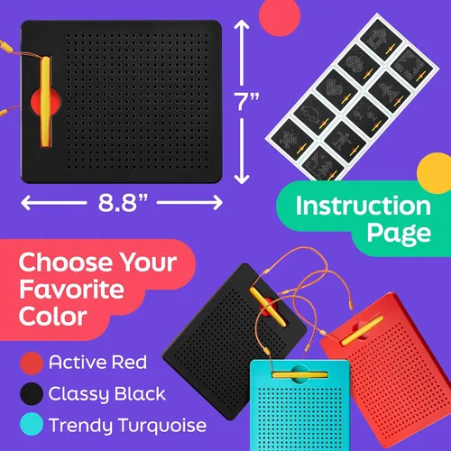 Miniatura 6 de AYNAT FUN - Tablero de dibujo magnético para niños, juguetes para hacer garabatos y bocetos, incluye lápiz digital magnético y cuentas para niñas
