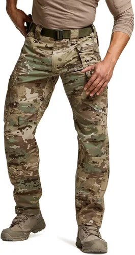 CQR Pantalones tácticos para hombre, resistentes al agua, pantalones cargo Ripstop, ligeros EDC trabajo, senderismo, ropa para exteriores