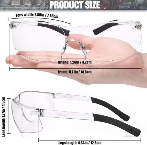 Miniatura 3 de MIUSKATL - Lentes de seguridad, ANSI Z87.1, resistentes a los arañazos, para hombres y mujeres, protección ocular a granel para trabajo