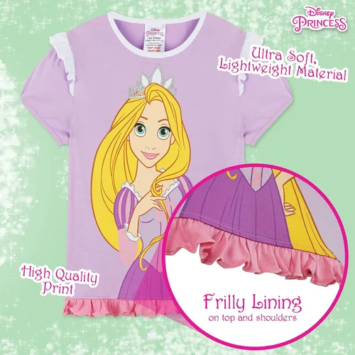 Miniatura 5 de Disney Conjunto de pijama para niñas, ropa de dormir de verano de La Bella y la Bestia, Rey León, Princesa, Stitch PJs de 2 piezas