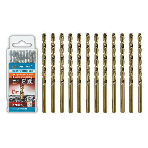 Miniatura 11 de Juego de brocas de cobalto de 1/2 pulgada (6 piezas), juego de brocas de metal M35 HSS de longitud de trabajo para metal duro, acero inoxidable