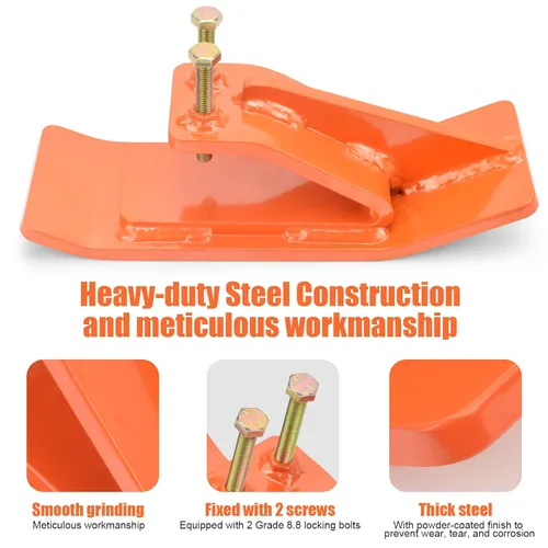Miniatura 3 de Protector de cubo de tractor (versión mejorada), 2 protectores de borde de esquí, protector de deslizamiento de domador de césped con tuercas
