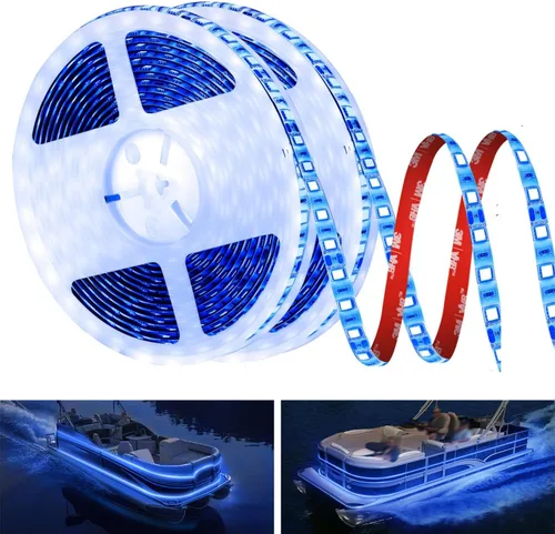 Miniatura 7 de Luces LED de barco de 25 Pies, tira de luces LED de pontón marino impermeable, luz interior de cubierta de barco, accesorios de barcos, iluminación