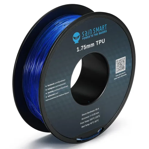Miniatura 13 de Bobina de filamentos para impresoras 3D SainSmart, 0.06 pulgadas, flexible, TPU, 1,7 libras, Negro, 1
