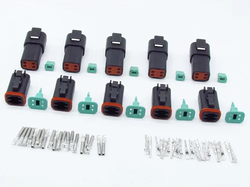 Miniatura 8 de 5 Sets 2Pin DT Conector kit impermeable sellado enchufe eléctrico carcasa Cable Dt Conector 22-16AWG DT04-2P DT06-2S (negro)