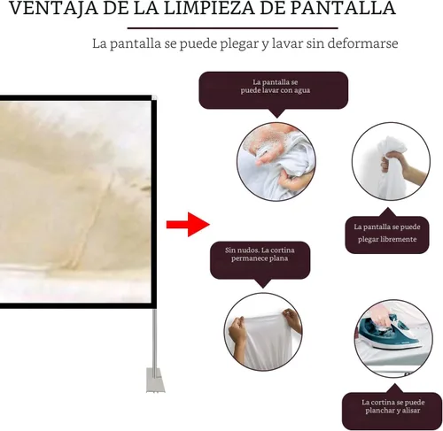 Miniatura 4 de Soporte de pantalla de proyector portátil al aire libre: pantalla de proyección de película 80 pulgadas 4K HD16: 9 Pantalla exterior con bolsa
