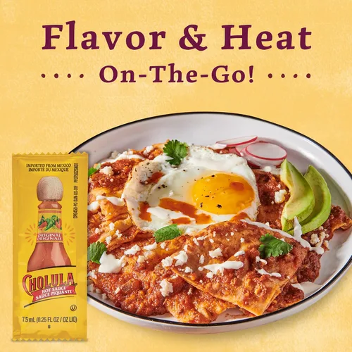 Miniatura 17 de Cholula Paquetes originales de salsa picante, 200 unidades Hecho a mano de pimientos mexicanos y mezcla de especias exclusivas Sin gluten