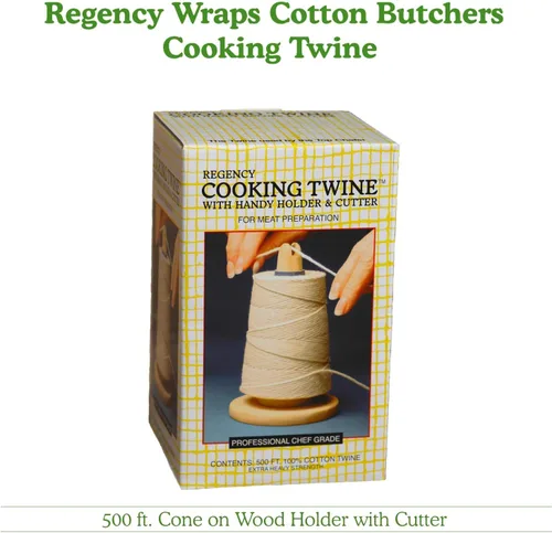 Miniatura 3 de Regency Wraps - Cordel de carnicero para cocina en soporte con cortador, resistente, 500 pies, 16 capas, cuerda de cocina de algodón segura