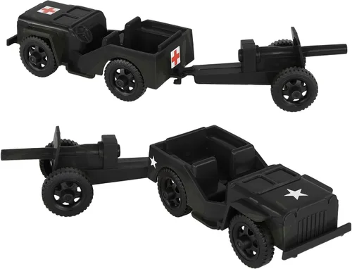 Miniatura 3 de TimMee Combat Patrol Willys & Artillery - Juego negro de 4 piezas fabricado en Estados Unidos
