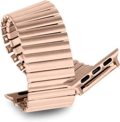Miniatura 10 de Correa elástica de acero inoxidable compatible con Apple Watch Series 6/5/4/3/2/1 SE, 1.614 in/1.772 in/1.654 in/1.496 in/1.575 in/1.732 in, cierre