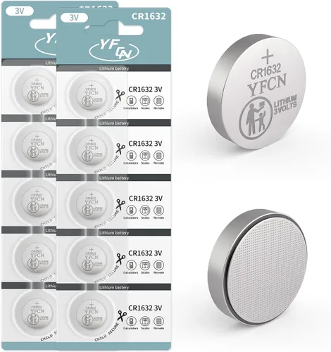 Miniatura 9 de YFCN CR1632 Batería de litio de 3 V, paquete de 5 baterías CR1632 para llavero de automóvil, control remoto sin llave, sensores - CR 1632