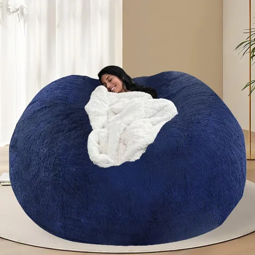 Miniatura 43 de BCU Funda para Silla Puf Ultra Suave Esponjosa de Piel Sintética Falsa Funda para Puf de Felpa Funda para Sillas de Sala de Estar para Adultos