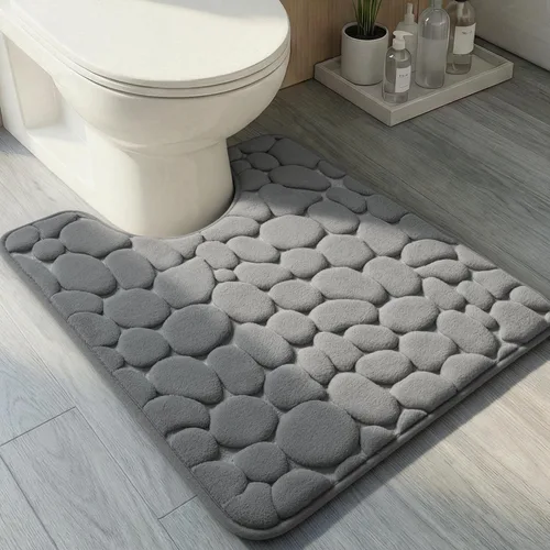 Miniatura 26 de YIHOUSE - Alfombra de espuma viscoelástica para pasillo, alfombras de baño con patrón de adoquín, superabsorbentes, alfombras de baño lavables a