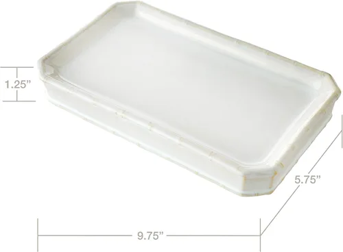 Miniatura 11 de SKL Home Vern Yip - Bandeja de celosía de bambú, color blanco