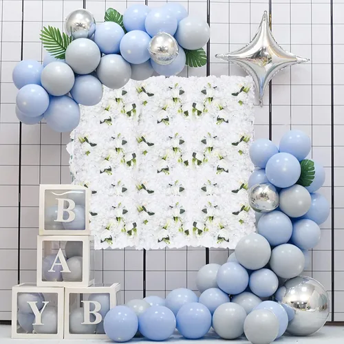 Miniatura 5 de 6 paneles de pared de flores artificiales, telón de fondo floral de 24 x 16 pulgadas, decoración de pared de flores, panel de fondo de pared